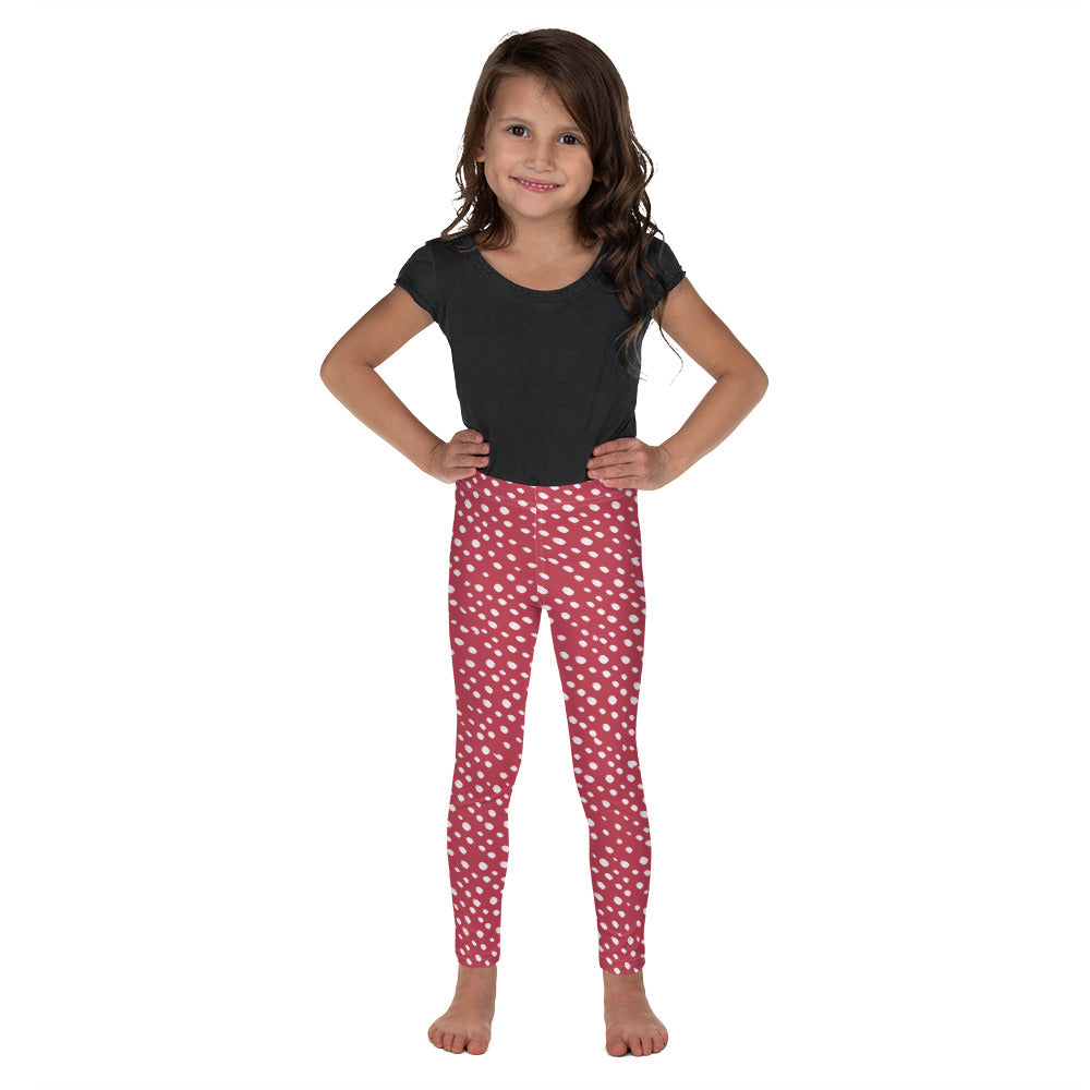 Nathaly the Brave Red/Whites Dot Toddler Leggings