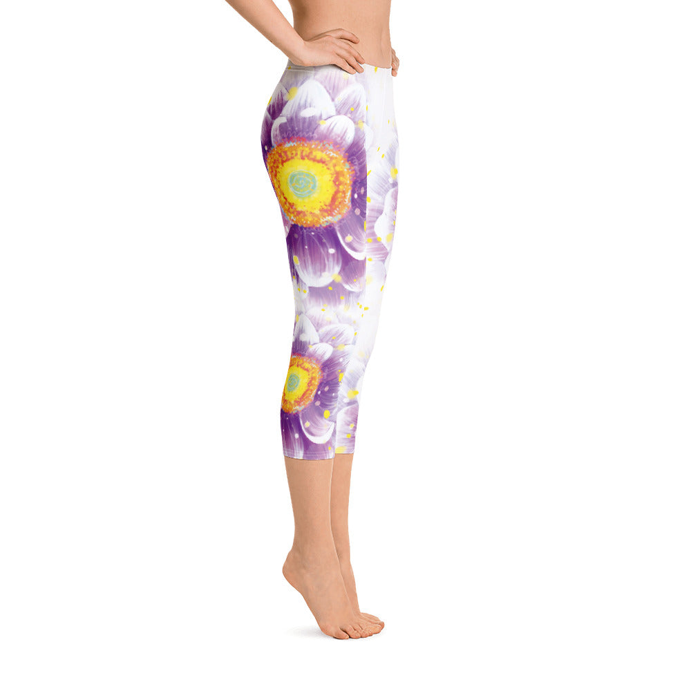 Women's Flower Capri Leggings