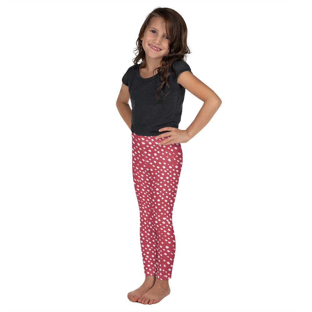 Nathaly the Brave Red/Whites Dot Toddler Leggings