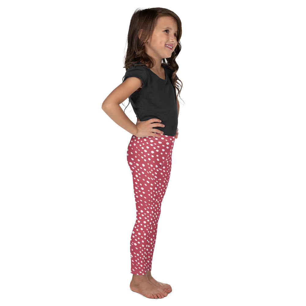 Nathaly the Brave Red/Whites Dot Toddler Leggings