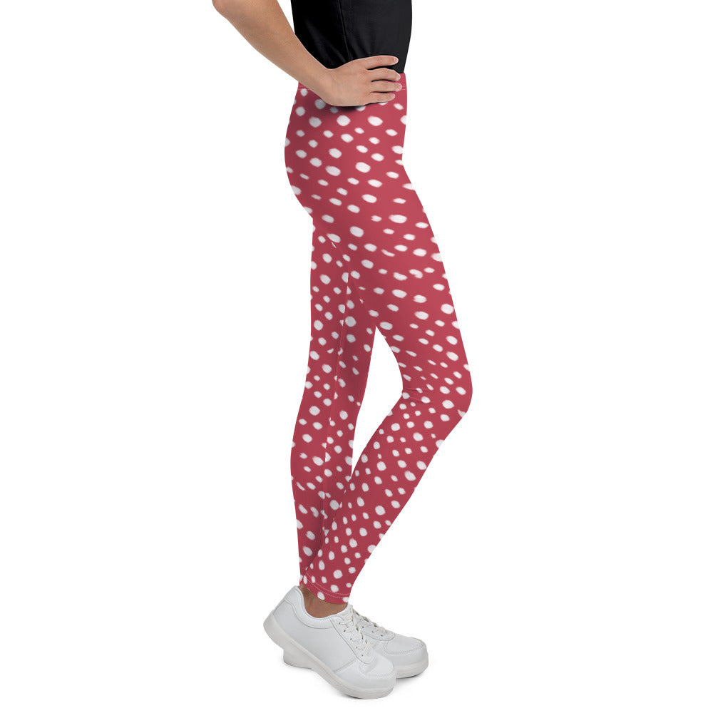 Nathaly the Brave Red/ White Dot Youth Leggings