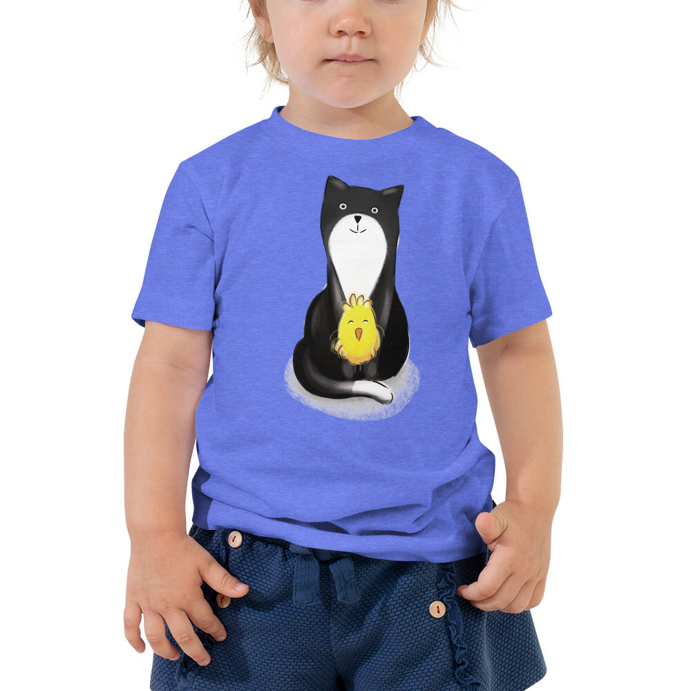 Sitting Kitty & Chick Toddler Short Sleeve Tee