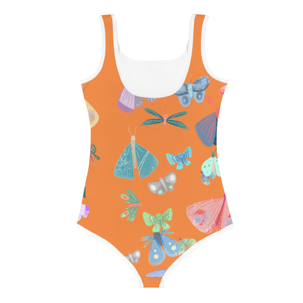 Orange Butterfly Kids Swimsuit