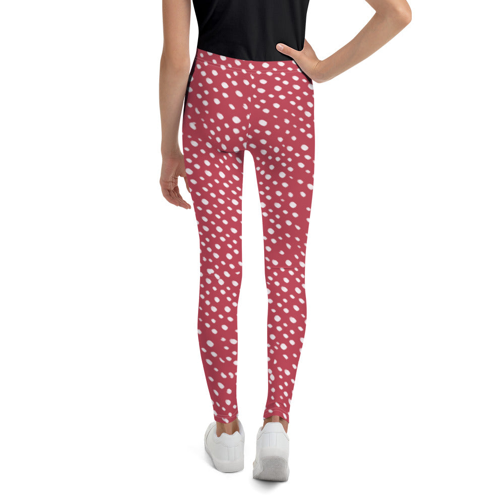 Nathaly the Brave Red/ White Dot Youth Leggings